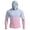 Pink, variant on Men's Long Sleeve Sun Shirt with Hood and Mask, Ombre Color Block Design UPF 50 Rash Guard, Lightweight Athletic Top Blue L