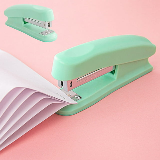 Oefntac Agrafeuse Agrafeuse Compacte et Portable pour Bureau et Étudiants Agrafeuse de Taille Moyenne Couleur Macaron