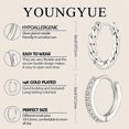 thumbnail image 2 of YEUOYEA 4 Pairs Small Hoop Earrings for Women, Silver Plated CZ Huggie Hoops and Twist Hoop Earrings, 2 of 5