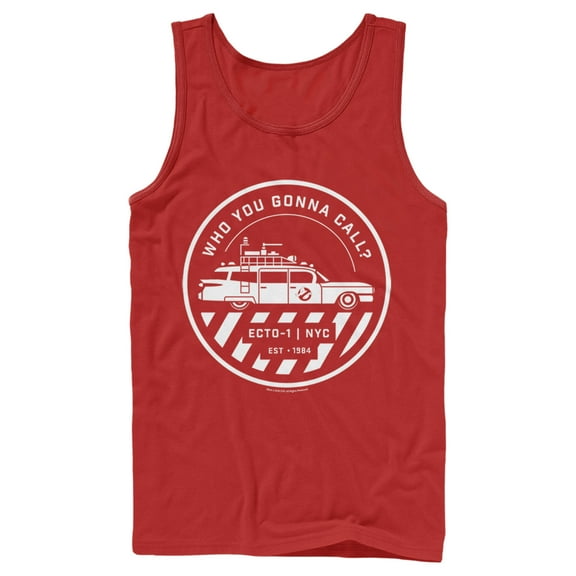 Men's Ghostbusters Ecto-1 Wagon Logo  Tank Top Red Medium