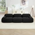 thumbnail image 6 of 116" Modern Compressed Boneless Couch, 3 Seater Sectional Couches for Living Room, Black Corduroy Cloud Modular Sectional Sofa, Comfy Memory Foam, Extra Deep, Sofas para Sala, No Assembly, 6 of 13
