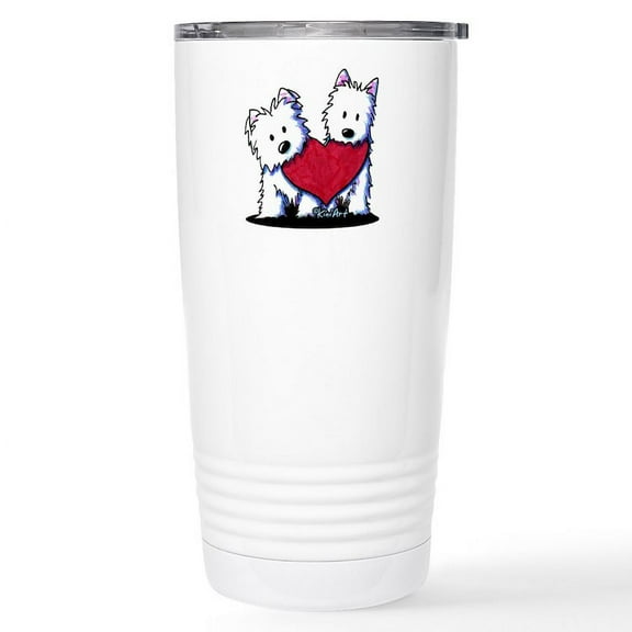 CafePress - Heartfelt Westies Stainless Steel Travel Mug - Insulated Stainless Steel Travel Tumbler 20 oz.
