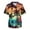 Orange, variant on Mens Scrub Tops Floral Tropic Printed Stretch Soft Scrub Shirts with 3 Pockets Personalized Comfy Plus Size Nurse Work Tops White XL