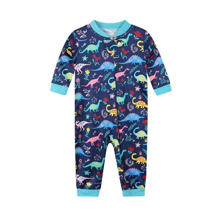 

Spring hue Cartoon Dinosaur Print T-shirt and Trousers Parent-child Pajamas