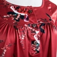thumbnail image 6 of Inevnen Women's Floral Tunic Tops Casual Blouse V Neck Short Sleeve Buttons Up T-Shirts, 6 of 7
