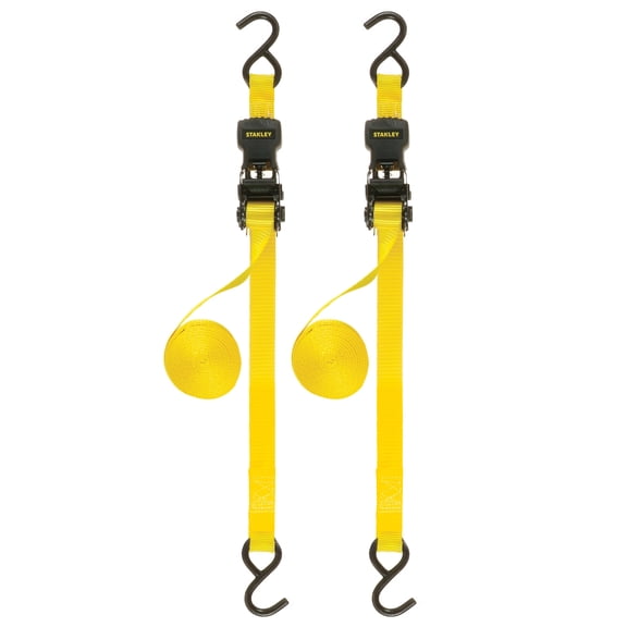 Stanley S10002 2-Pack Ratchet Strap Kit (1 in x 10 ft.) 1,500 Lb. Break Strength