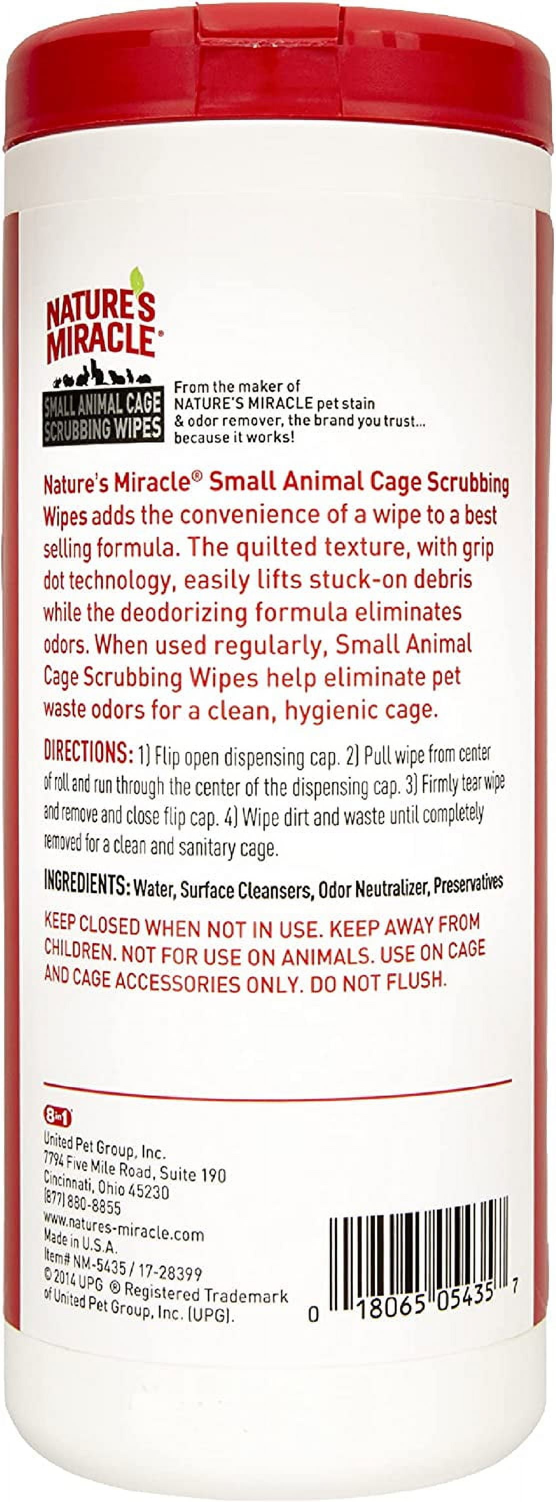 Nature's Miracle Hedgehog Cage Scrubbing Wipes - www