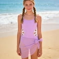 thumbnail image 2 of UAYOTSE Girls Swimsuit Cut Out Bathing Suit Adjustable Straps Swimwear with Cover Up Skirt,Sizes 8-9 Years, 2 of 7
