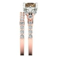 thumbnail image 3 of Clara Pucci 18K Rose/White Gold Round Cut 1.5Ct Simulated Champagne Engagement Ring + Matching Band - Luxury Box Included, 3 of 7