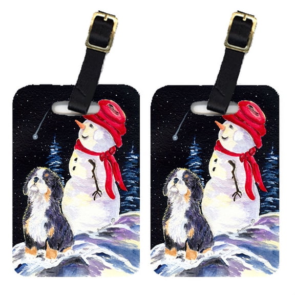 Pair of 2 Bernese Mountain Dog Luggage Tags