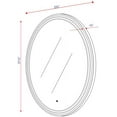 thumbnail image 5 of Vanity Art 24" x 31.5" Large LED Lighted Bathroom Vanity Wall Mirror with Touch Sensor | Modern Oval Shape Wall Mounted Makeup Mirror with Adjustable LED Light for Over Sink Bedroom VA31E-G, 5 of 6