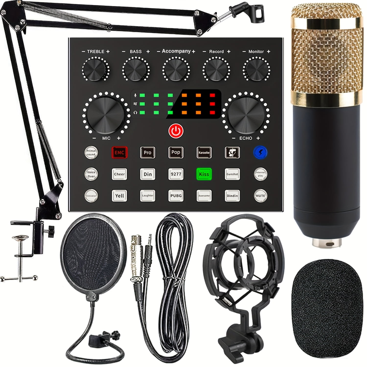 Home Recording Studio Recording Kit, Podcast Music Mixer Equipment, Condenser Microphone Set