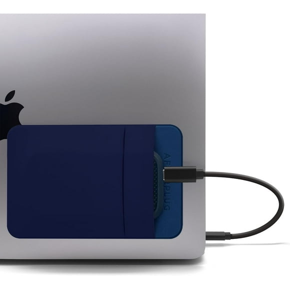 Funda adhesiva para portátil Afterplug, 2 bolsillos, azul