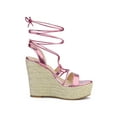 thumbnail image 3 of BLISSFUL STEP Women's Espadrilles Platform Wedges Heeled Lace Up Sandals, 3 of 7