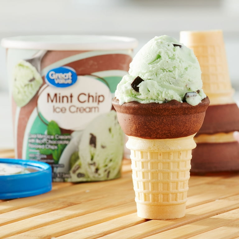 Great Value Mint Chip Ice Cream, 16 fl oz, Cool Mint with
