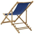 thumbnail image 4 of vidaXL Deck Chair Bamboo and Canvas Navy Blue, 4 of 5