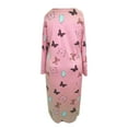 thumbnail image 5 of Nexjvus Plus size Nightgowns for Women Long Sleeve Butterfly Print Sleepwear Soft Nightdress Size 18, 5 of 6