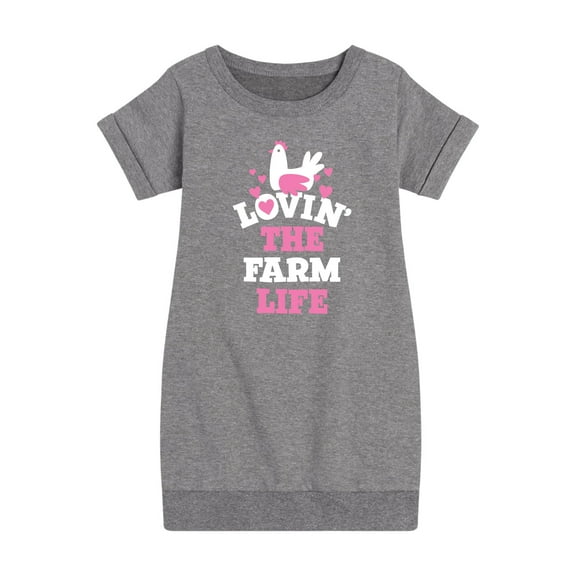 Instant Message - Lovin The Farm Life - Toddler And Youth Girls Fleece Dress