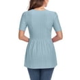 thumbnail image 6 of FIUFY Women Peplum Tops Casual V Neck Short Sleeve Tunic Shirts Summer Babydoll Blouses, 6 of 6