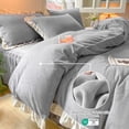 thumbnail image 4 of Eurhowing 3-Piece Queen Duvet Cover Set, Ultra-Soft Velvet Bedding Set with Zipper Closure & 2 Pillow Sham, Wrinkle & Fade Resistant Duvet Cover, 90"x90", Gray, 4 of 8