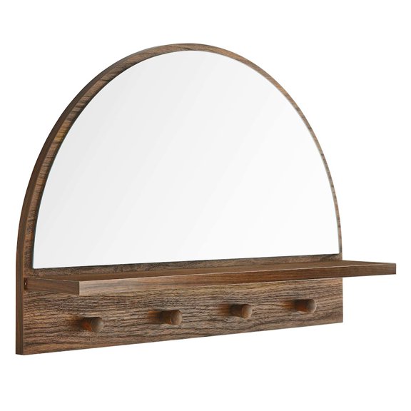 Modway Moonbeam Arched Mirror in Walnut
