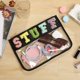 thumbnail image 2 of Bolsa transparente con cremallera para viajes, bolsa de cosméticos transparente de nailon, bolsa de viaje de maquillaje para mujeres (Black-Stuff), 2 of 5