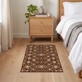 thumbnail image 3 of ODIKA 2'x3' Ultra-Soft Accent Mat, Vintage Web Traditional Botanical Lattice Motif Decorative Carpect None Washable, Bare feet friendly, Easy Care Indoor rug for Bedside, Footrest, 3 of 7