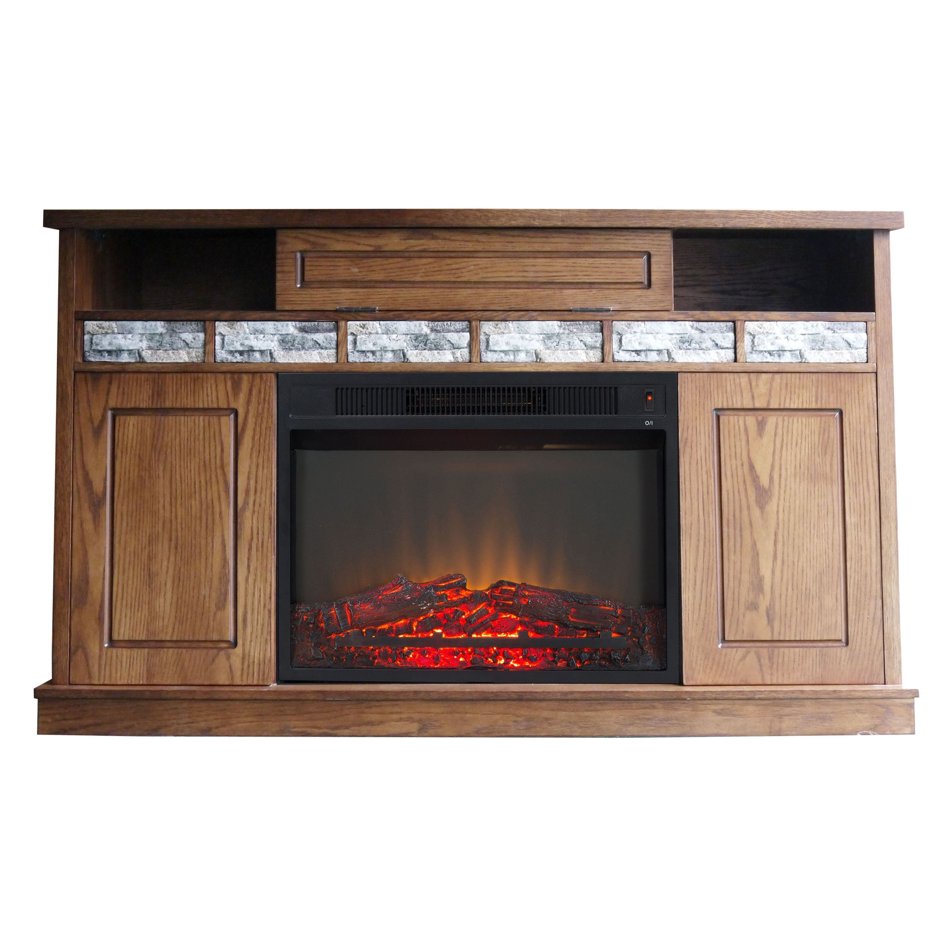 Stonegate Bristol Oak Veneer Polystone Electric Fireplace Com