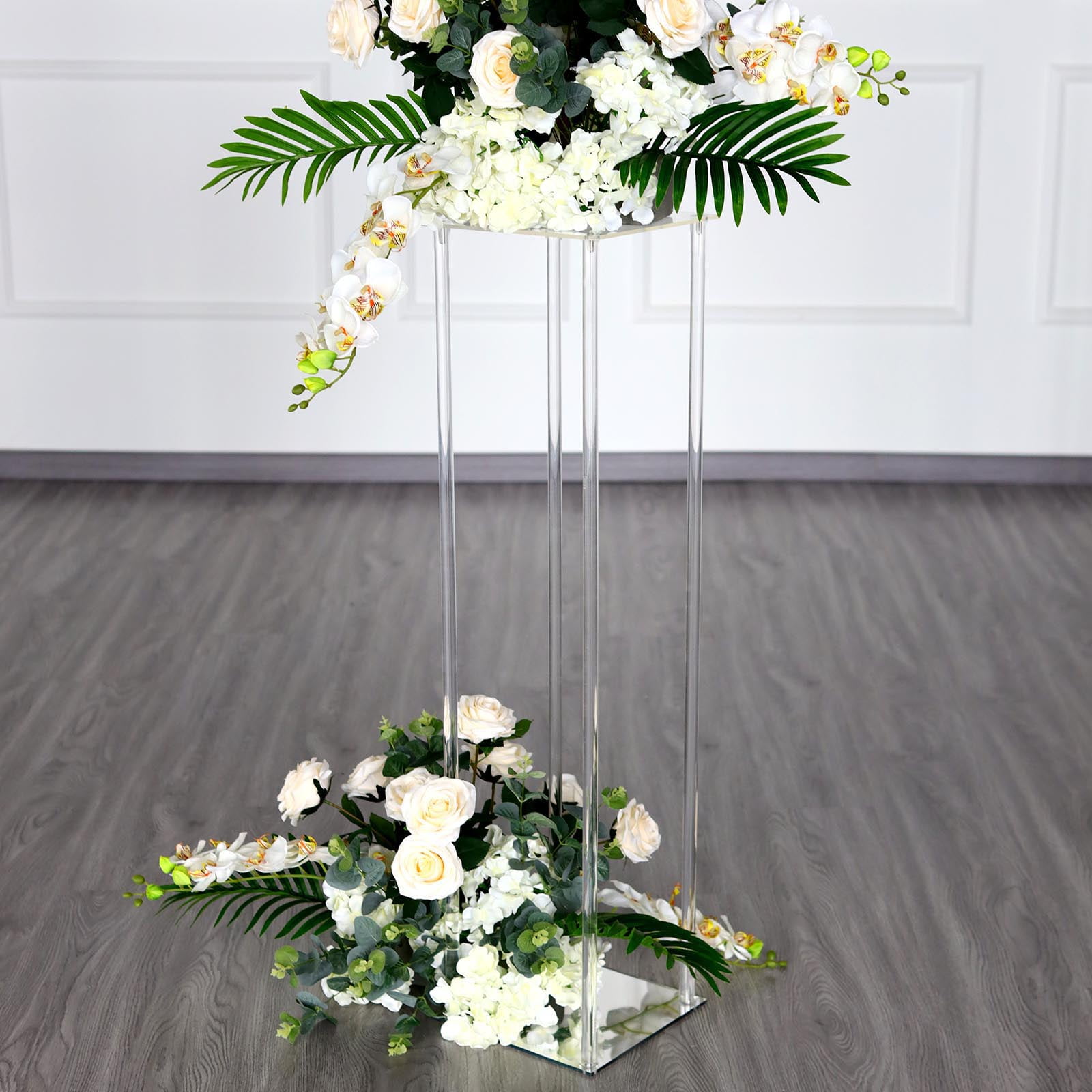 Efavormart 40" Clear Acrylic Floor Vase Flower Stand, Wedding Column ...