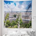 thumbnail image 1 of Eiffel Tower Tapestry, Aerial Paris Eiffel Tower French Heritage Culture Architecture Image, Fabric Wall Hanging Decor for Bedroom Living Room Dorm, 5 Sizes, Pale Blue Cream Green, by Ambesonne, 1 of 1