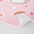 thumbnail image 5 of Erosebridal Kawaii Cat Rainbow Twin Quilt Set,Multicolor Kitten Floral Cloud Twin Coverlet Set For Girls,2 Pieces, 5 of 7