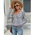 thumbnail image 4 of Zeagoo Long Sleeve Tops for Womens Floral Blouse Casual Basic Tunic Tops to Wear with Leggings Shirts, 4 of 6
