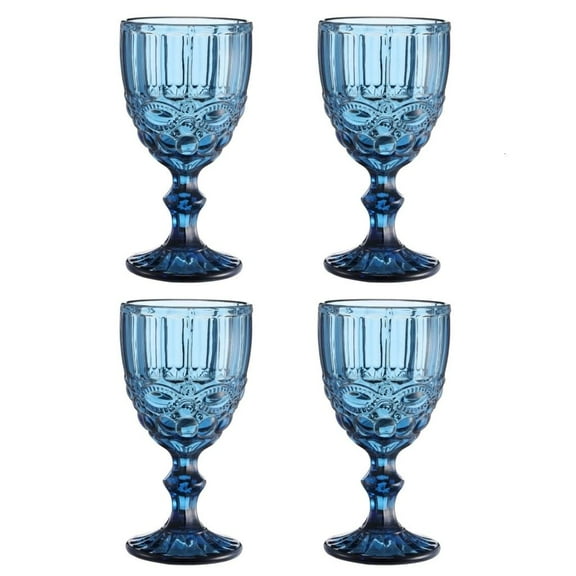 Necvior Set of 4 Colored Glass Champagne Goblets for Weddings and Banquets Beverage Glassware Elegant Juice Drinking Cups