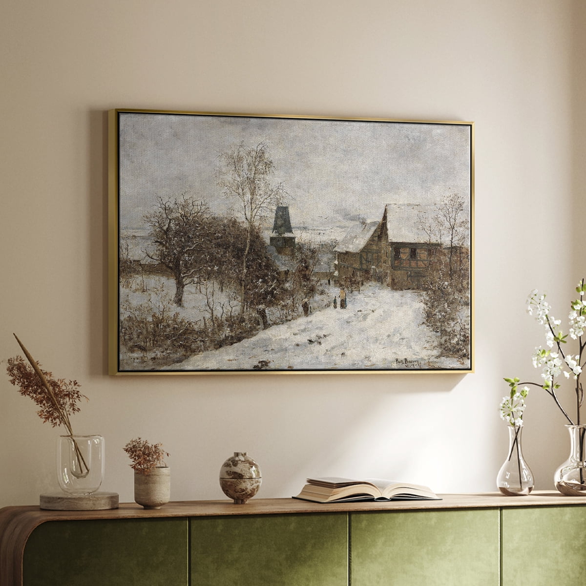 Vintage Landscape-CCLXXXVI By Wexford Home Framed in Gold Wood Gallery Wrapped Canvas 25 in. x 37 in.