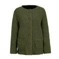 thumbnail image 6 of gbyLJF Womens Fuzzy Fleece Jacket Oversized Button Down Sherpa Cardigan Coat Shaggy Fluffy Outerwear with Pockets Army Green XL, 6 of 7