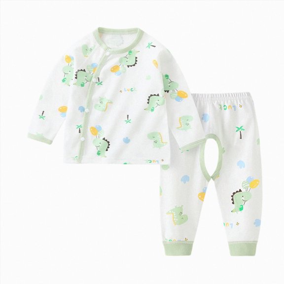 masbird 2 Piece Boys Girls Pajamas Kids Long Sleeve Top and Pants Pajamas Pjs Sleepwear Set for Toddler Little Boys Girls for 6-24 Months 2t 3t 4t 5t 6t 7t 8t 9t(Green,12-18 M)