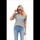 thumbnail image 3 of Tops para Mujer de Verano, Informales, con Volantes, Mangas Abullonadas y Cuello Cuadrado, Camisetas Grises L, 3 of 10