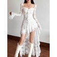thumbnail image 2 of White Dress With Square Neck And Bell Sleeves, 2 of 22