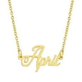 thumbnail image 1 of KISPER 18K Gold Plated Stainless Steel Personalized Name Pendant Necklace, April, 1 of 39