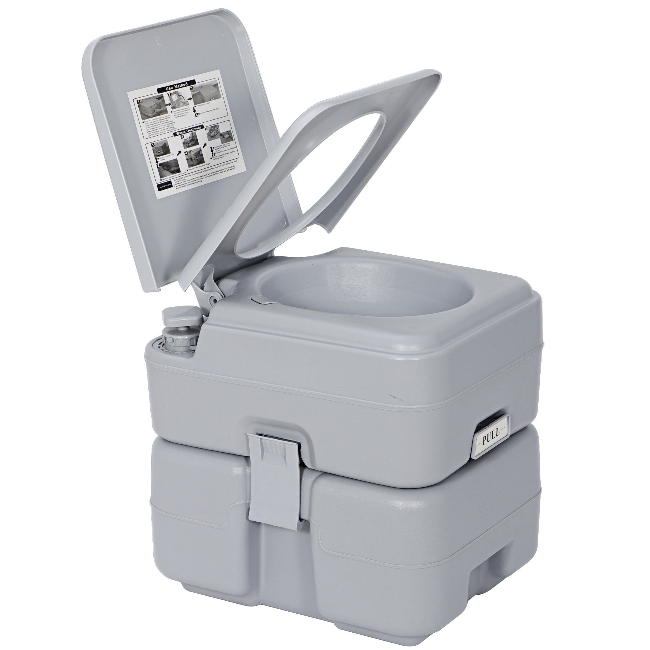 HomGarden 6.6gal Portable Toilet Camping Porta Potty, Outdoor Commode RV Toilet, Detachable