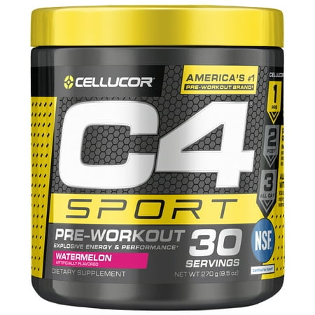Cellucor C4 Sport Pre Workout Powder, Energy Drink with Creatine Monohydrate & Beta Alanine, Watermelon, 30