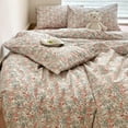 thumbnail image 4 of Funda Nórdica Queen Algodón Suave Estética Floral Juegos de Cama Estilo Francés Rosa, 4 of 9