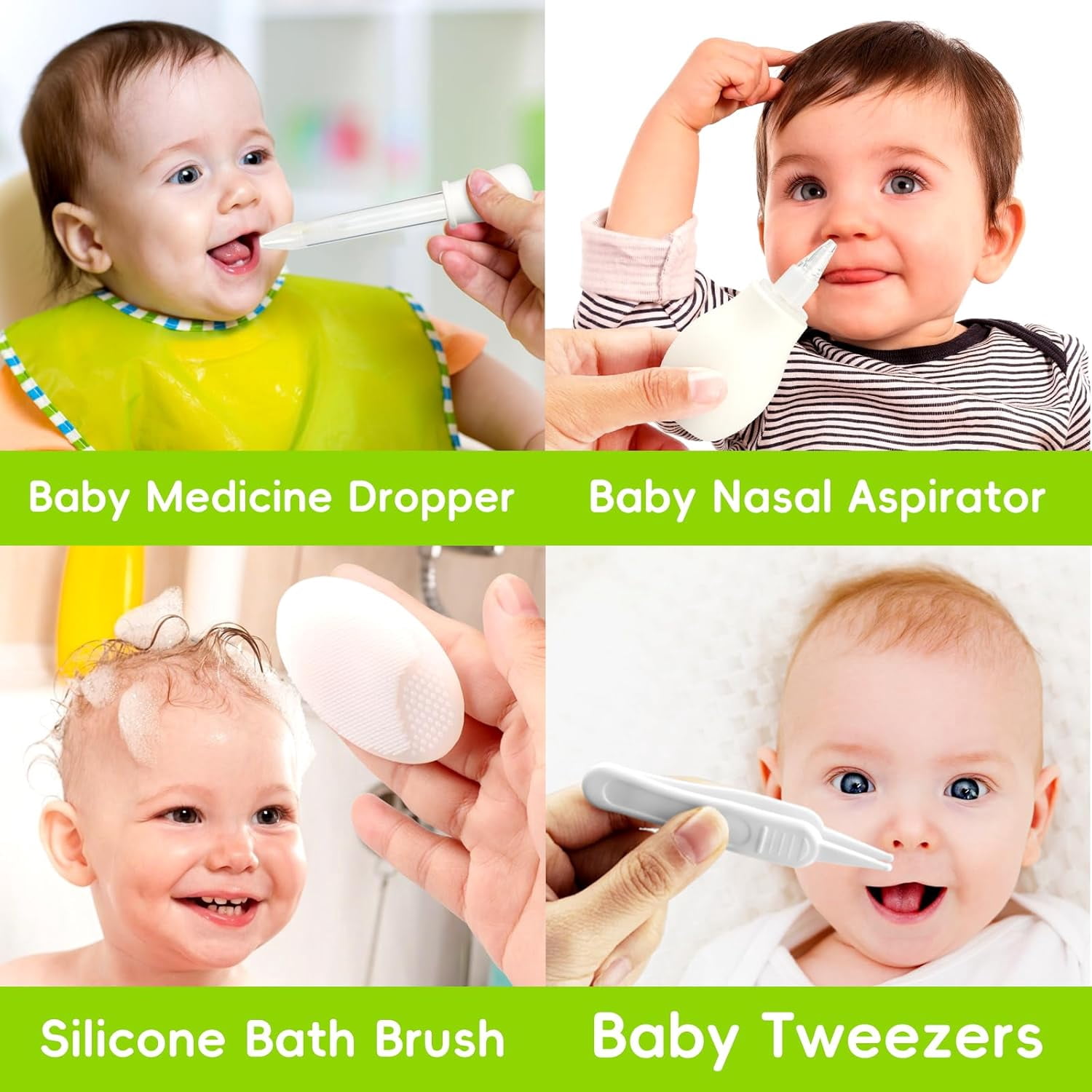 Baby Grooming and Healthcare Kit, Infant Safety Care Set with Hair Brush Comb Nail Clipper Nasal Aspirator,Baby Essentials Kit for Newborn Girls Boys