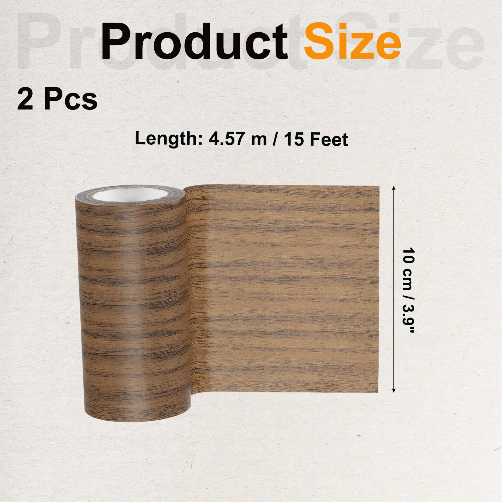 Uxcell Wood Grain Tape, Self-Adhesive Wood Texture Repair Tape for Furniture Dark Brown Oak 3.9" x 15 Ft