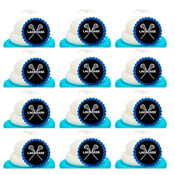 Lacrosse Easy Toppers Cupcake Decoration Rings -12pk Toppers