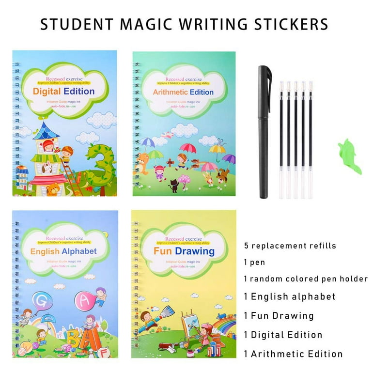 Magic Pens & Refills for Reusable Magic Practice Copybook, Drawing Pen of  Invisible Ink, Writing Training Aid Pencil Grip, Reusable Calligraphy