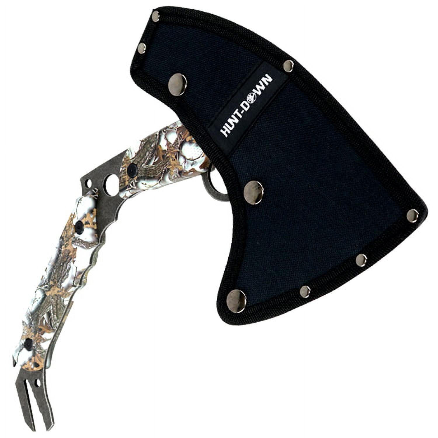 Hunt-Down 13' Hunting Survival Axe With Sheath - Gray Camo Color Handle