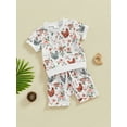 thumbnail image 3 of Bslissey Toddler Baby Girls 2Pcs Summer Outfits Floral Chick Print Short Sleeve T-shirt Tops + Drawstring Shorts 6M 12M 18M 24M 3T Infant Casual Short Pants Sets, 3 of 9