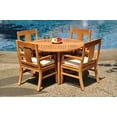 thumbnail image 5 of Grade-A Teak Dining Set: 4 Seater 5 Pc: 48" Round Butterfly Table And 4 Osborne Arm Chairs Outdoor Patio WholesaleTeak #WMDSWVm, 5 of 5