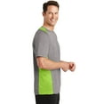 thumbnail image 3 of Sport-Tek ST361 Mens Heather Colorblock Contender Tees, Vintage Heather & Lime Shock - 4XL, 3 of 6